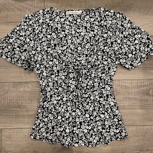 Floral Tie Front Top